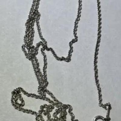 Tiffany & Co. Elsa Peretti 29" Sterling Silver Necklace in VG Preowned Condition as Pictured.