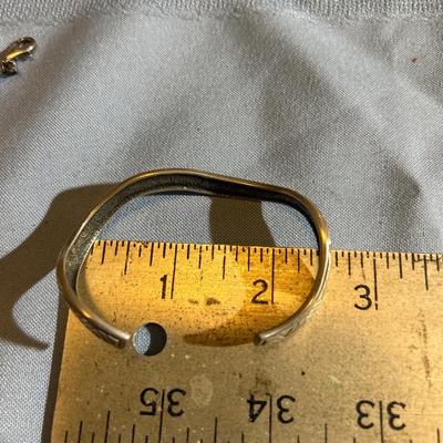 Southwest Sterling silver style bracelet with inlay
