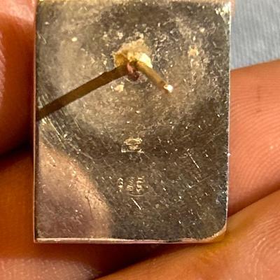 Sterling silver & sapphire earrings - Mid Century Modern - Brutalist Design