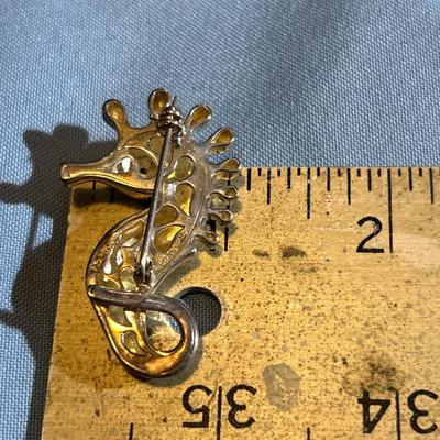 Sterling, silver seahorse, pin/brooch.
