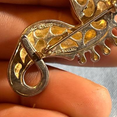 Sterling, silver seahorse, pin/brooch.