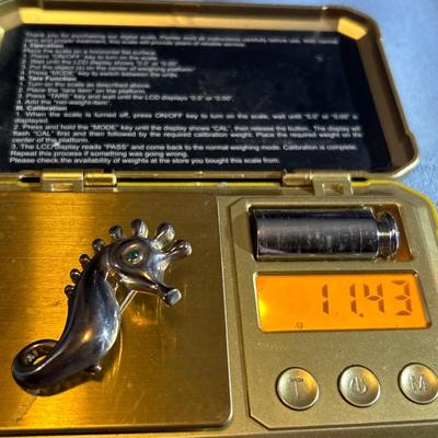 Sterling, silver seahorse, pin/brooch.