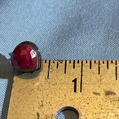 Natural Ruby Gemstone Earrings 925 Sterling Silver Ethnic Jewelry