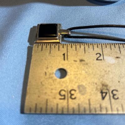 Sterling Silver Black Stone Barra Necklace