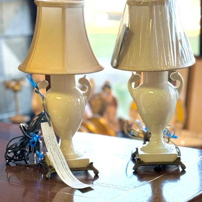 Vintage Lenox Vanity/ Small Table Lamps - Pair
