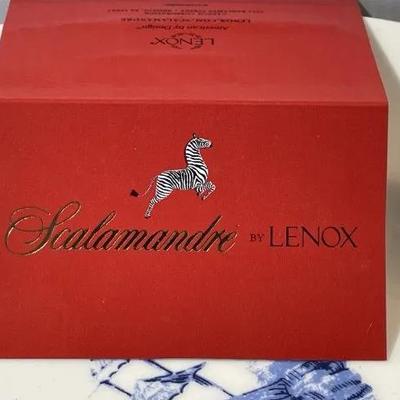 Vintage Lenox Scalamandre Toile Tale 16" x 12" Oval Serving Platter Blue/White in New Never Used Condition.