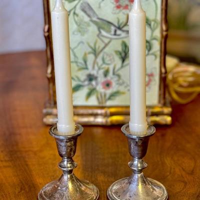 Towel Sterling Silver (weighted) Candlesticks