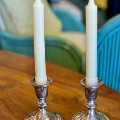 Towel Sterling Silver (weighted) Candlesticks
