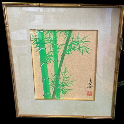 Vibrant Bamboo Signed Painting