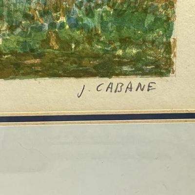 J. Cabane Signed & Numbered Lithograph 249/360 Limited Edition as Pictured. (Frame Size 22