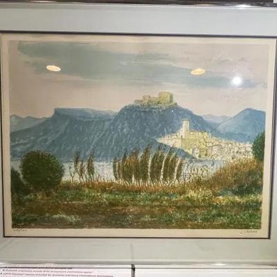 J. Cabane Signed & Numbered Lithograph 249/360 Limited Edition as Pictured. (Frame Size 22" x 27").