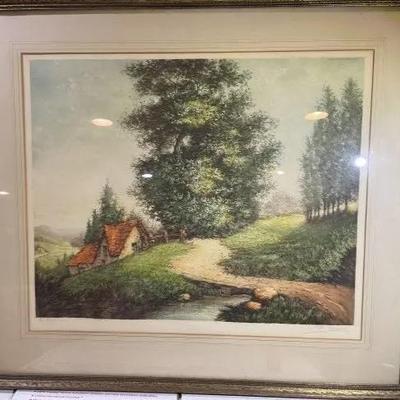 Scarce Genuine Large Etching/Engraving by R. Barnaix Signed in Pencil from an Estate.