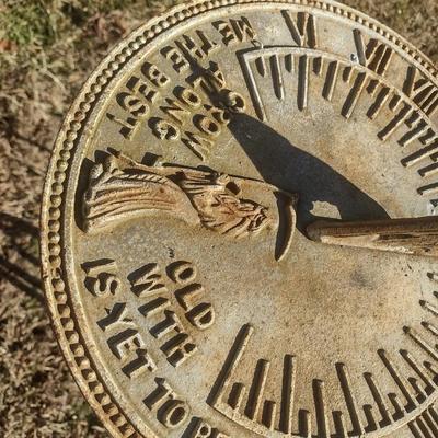 Cast Metal Sun Dial with Stand