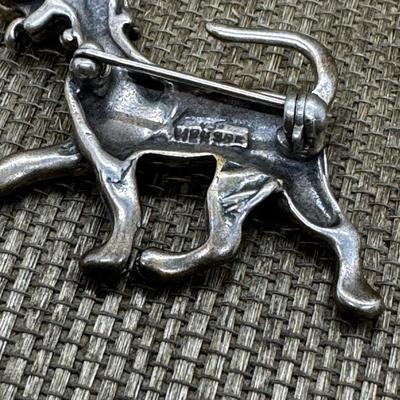 LOT 17 - Sterling Silver Dalmatian Brooch Pin