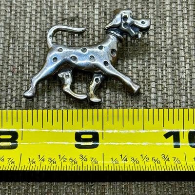 LOT 17 - Sterling Silver Dalmatian Brooch Pin