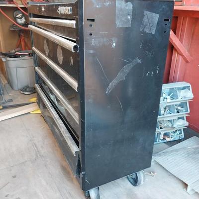 HUSKY BLACK FOUR DRAWER TOOLBOX ON CASTORS