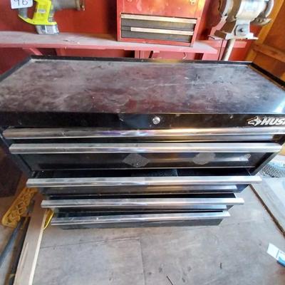HUSKY BLACK FOUR DRAWER TOOLBOX ON CASTORS