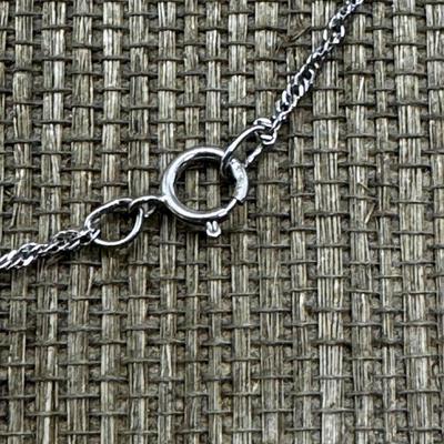 LOT 22 - Sterling Silver Marcasite Frog Pendant Necklace