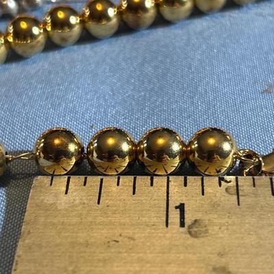 Sterling Silver Beaded Ball Chain Necklace Italian Gold Filled Ball Necklace vintage Italian Jewelry