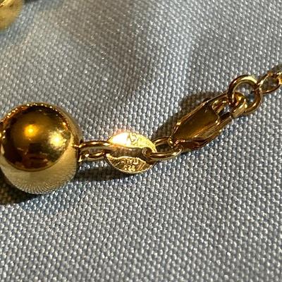 Sterling Silver Beaded Ball Chain Necklace Italian Gold Filled Ball Necklace vintage Italian Jewelry