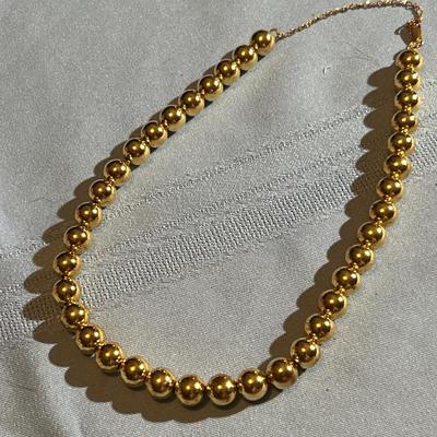 Sterling Silver Beaded Ball Chain Necklace Italian Gold Filled Ball Necklace vintage Italian Jewelry