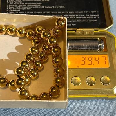 Sterling Silver Beaded Ball Chain Necklace Italian Gold Filled Ball Necklace vintage Italian Jewelry