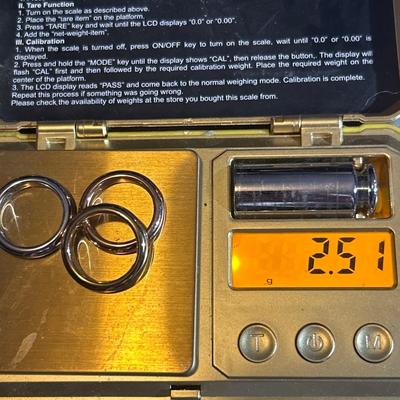 Milor Italy Polished 14K Tri Color Gold Band Three Ring Set, 2.5 grams