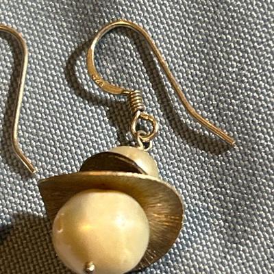 Sterling, silver freshwater pearl, modern design