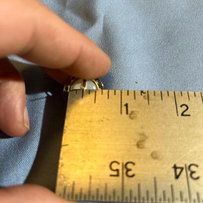 Vintage Round MabÃ© Pearl Earrings 14K Yellow Gold