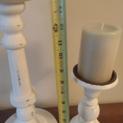 Set of Four Ornate Wood and Composite Decorative Candle Holders