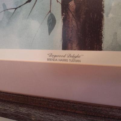 Framed Art Print 'Dogwood Delight' by Brenda Harris Tustian