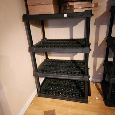 Lot of 3 Plastic Storage Shelving Units 36" x 24"