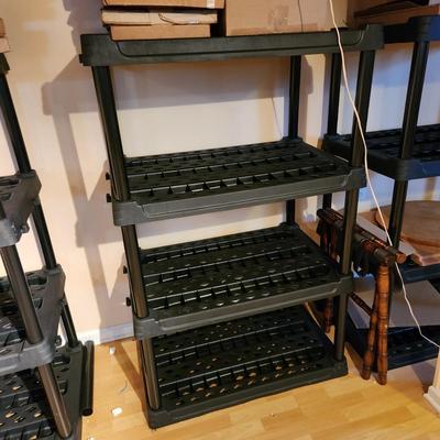 Lot of 3 Plastic Storage Shelving Units 36" x 24"