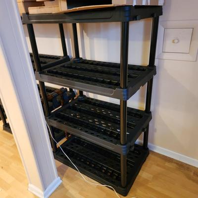 Lot of 3 Plastic Storage Shelving Units 36" x 24"