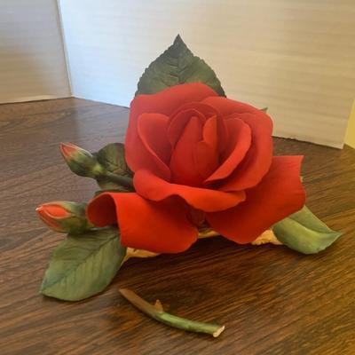 TWO Boehm Porcelain Flowers Pat Nixon Camellia & Nancy Reagan Rose - Both Damaged