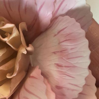 TWO Boehm Porcelain Flowers Pat Nixon Camellia & Nancy Reagan Rose - Both Damaged