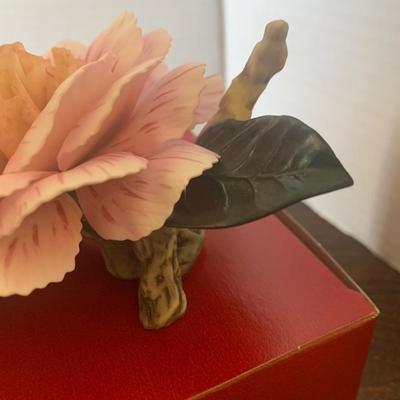 TWO Boehm Porcelain Flowers Pat Nixon Camellia & Nancy Reagan Rose - Both Damaged