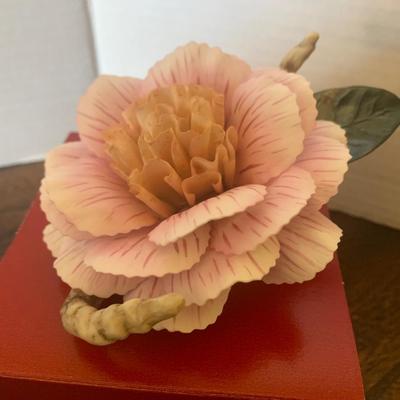 TWO Boehm Porcelain Flowers Pat Nixon Camellia & Nancy Reagan Rose - Both Damaged