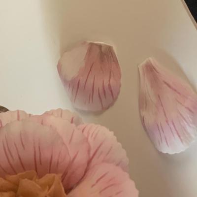 TWO Boehm Porcelain Flowers Pat Nixon Camellia & Nancy Reagan Rose - Both Damaged