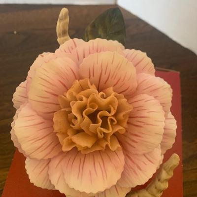 TWO Boehm Porcelain Flowers Pat Nixon Camellia & Nancy Reagan Rose - Both Damaged