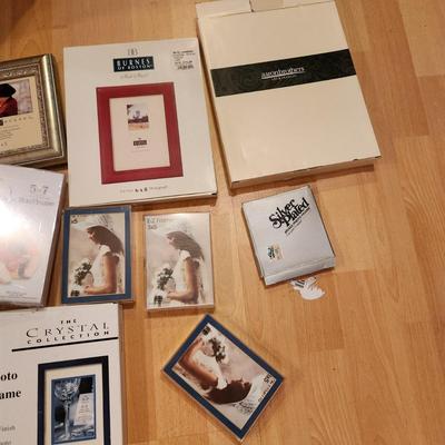 Tote of Unused Picture Frames Many sizes includes Tote