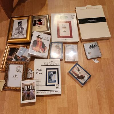 Tote of Unused Picture Frames Many sizes includes Tote