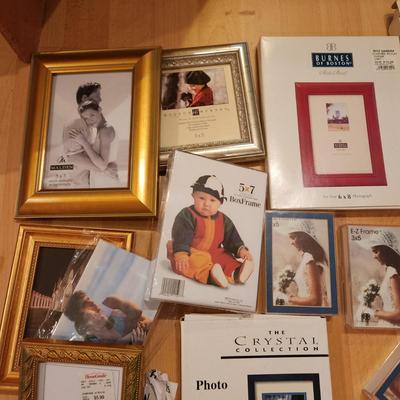 Tote of Unused Picture Frames Many sizes includes Tote