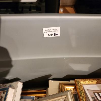 Tote of Unused Picture Frames Many sizes includes Tote