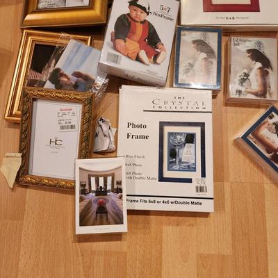 Tote of Unused Picture Frames Many sizes includes Tote