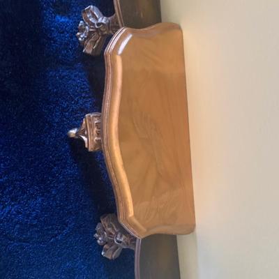 THREE Vintage Wood Wall Gold Gilt Sconces