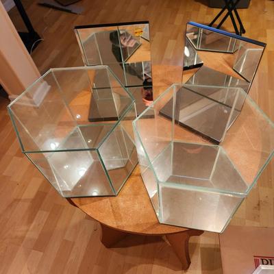 Lot of 6 Display Mirrors 2 Wall or Table 2 Table 2 Glass Case Mirror Bottom