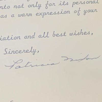 Patricia Nixon Signed Letter W Accompanying Photo