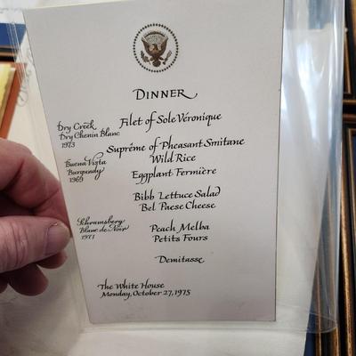 13 Different White House Menus Framed Luncheon Dinner
