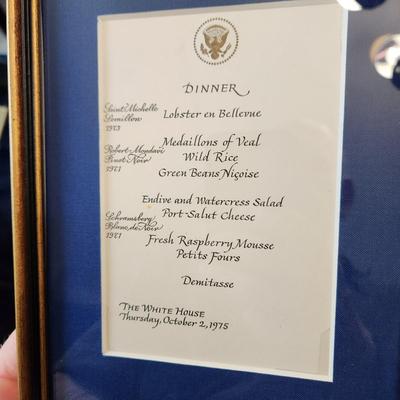13 Different White House Menus Framed Luncheon Dinner